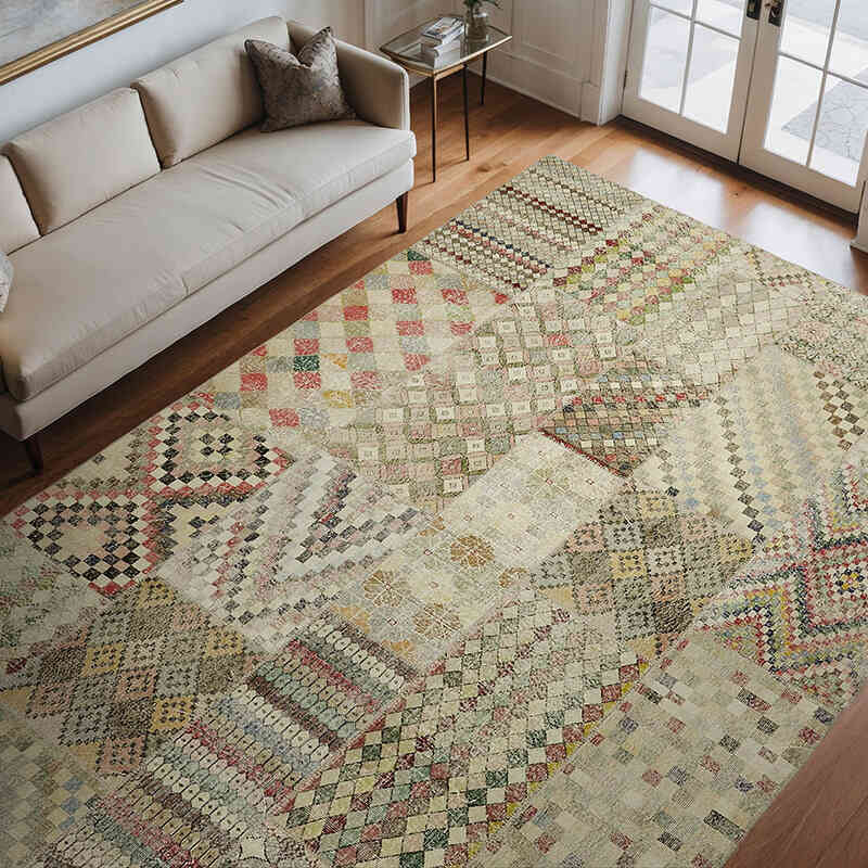 Patchwork El Dokuma Halı - 250 cm x 350 cm - K0064692