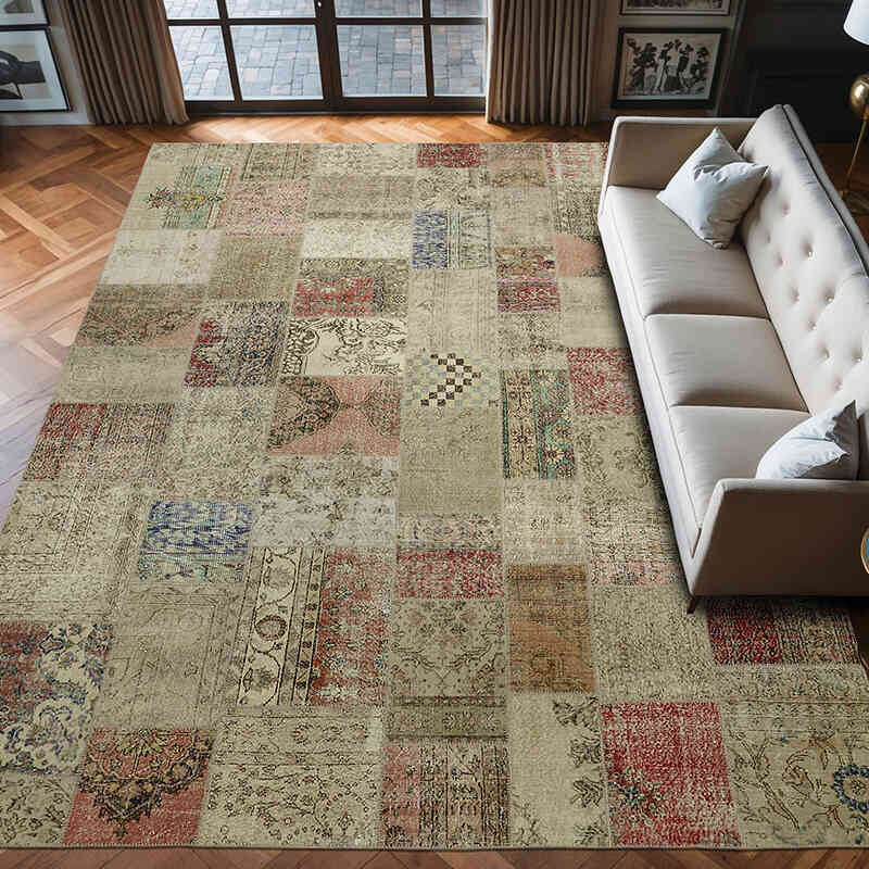 Patchwork El Dokuma Halı - 300 cm x 400 cm - K0064693