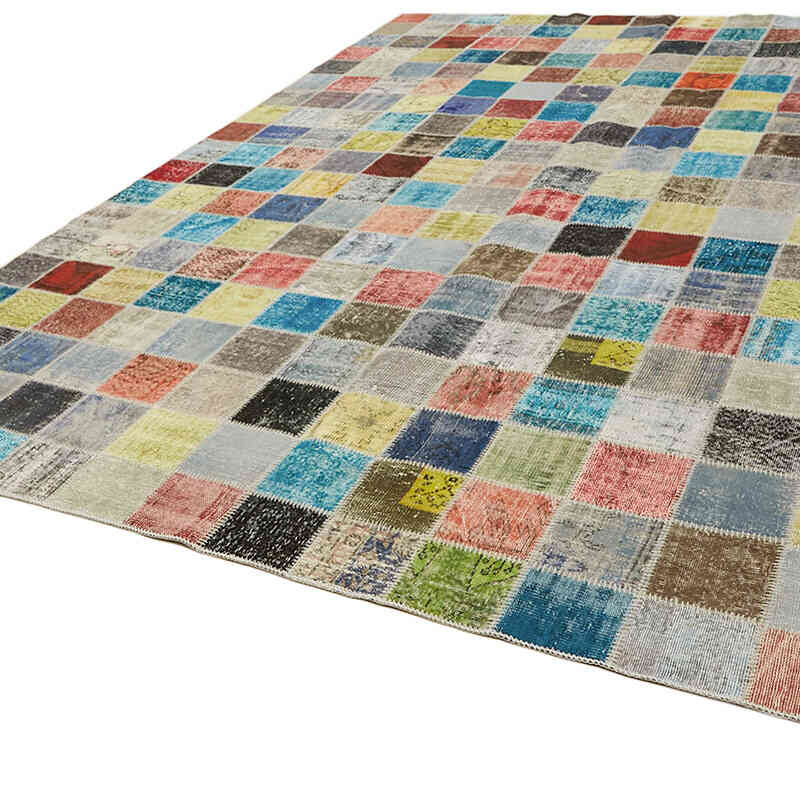 Patchwork Hand-Knotted Turkish Rug - 9' 10" x 13' 5" (118" x 161") - K0064700