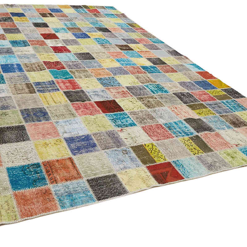 Patchwork Hand-Knotted Turkish Rug - 9' 10" x 13' 5" (118" x 161") - K0064701
