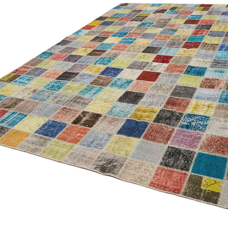 Patchwork Hand-Knotted Turkish Rug - 9' 10" x 13' 5" (118" x 161") - K0064701