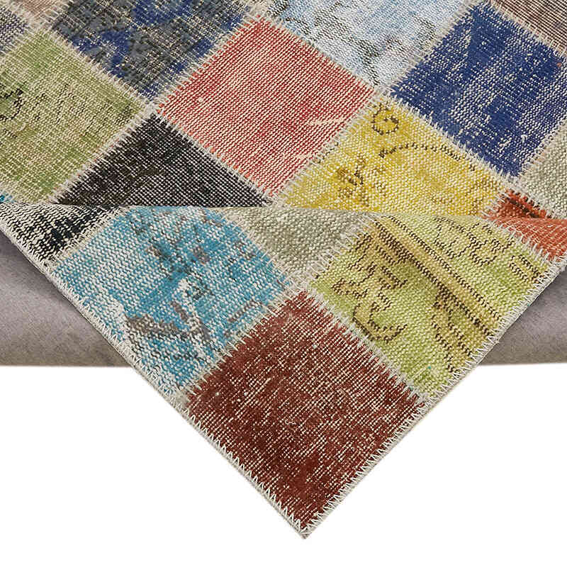 Patchwork Hand-Knotted Turkish Rug - 9' 10" x 13' 5" (118" x 161") - K0064701