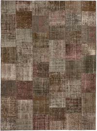 Patchwork Hand-Knotted Turkish Rug - 9' 10" x 13' 1" (118" x 157")