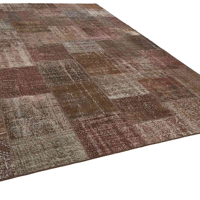 Patchwork Hand-Knotted Turkish Rug - 9' 10" x 13' 1" (118" x 157") - K0064705