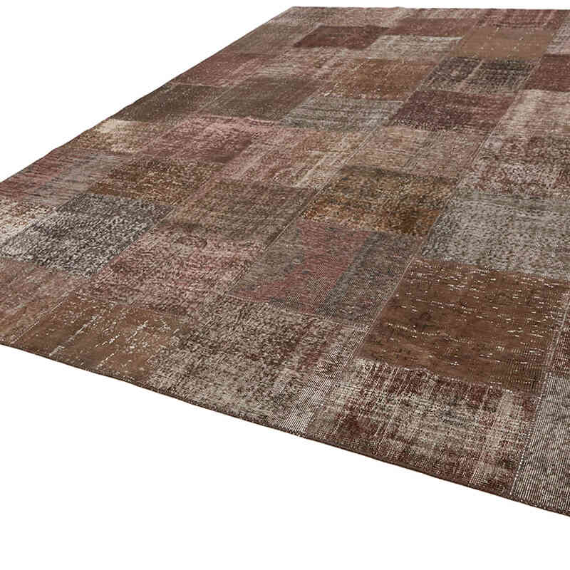 Patchwork Hand-Knotted Turkish Rug - 9' 10" x 13' 1" (118" x 157") - K0064705