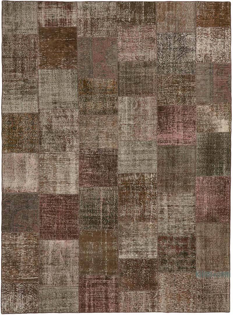 Patchwork Hand-Knotted Turkish Rug - 9' 10" x 13' 1" (118" x 157") - K0064705