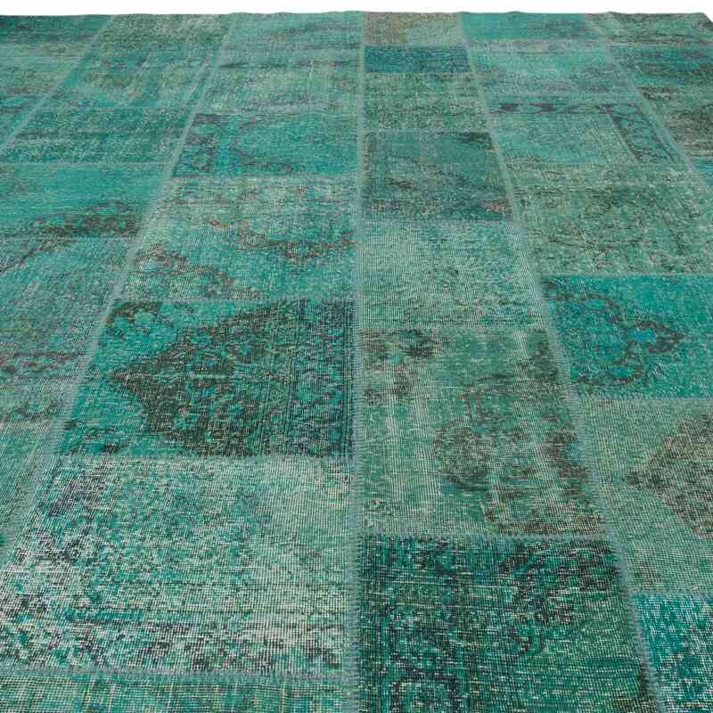 Patchwork Hand-Knotted Turkish Rug - 9' 9" x 13' 1" (117" x 157") - K0064706