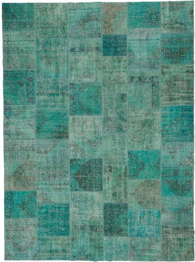Patchwork Hand-Knotted Turkish Rug - 9' 9" x 13' 1" (117 in. x 157 in.)