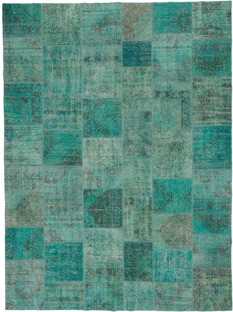 Patchwork Hand-Knotted Turkish Rug - 9' 9" x 13' 1" (117" x 157") - K0064706