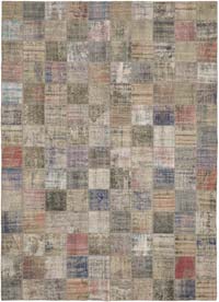 Patchwork Hand-Knotted Turkish Rug - 9' 9" x 13' 5" (117" x 161")