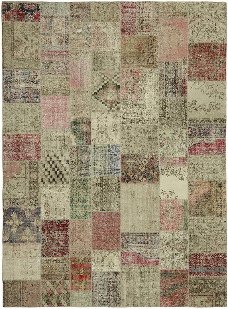 Patchwork Hand-Knotted Turkish Rug - 9' 10" x 13' 1" (118 in. x 157 in.) - K0064729