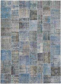 Patchwork Hand-Knotted Turkish Rug - 9' 10" x 13' 1" (118" x 157")