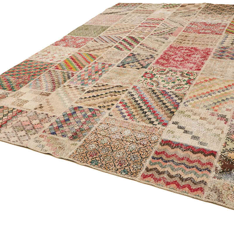 Patchwork Hand-Knotted Turkish Rug - 9' 10" x 13' 1" (118" x 157") - K0064740