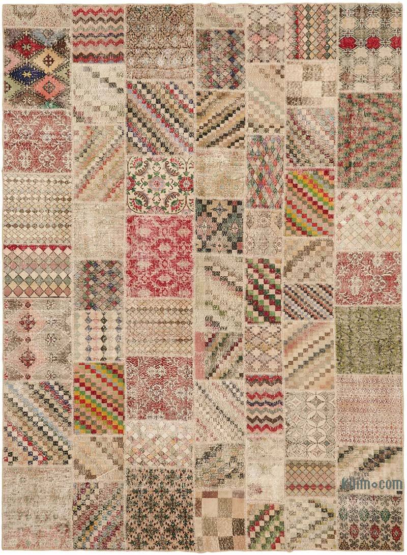 Patchwork Hand-Knotted Turkish Rug - 9' 10" x 13' 1" (118" x 157") - K0064740