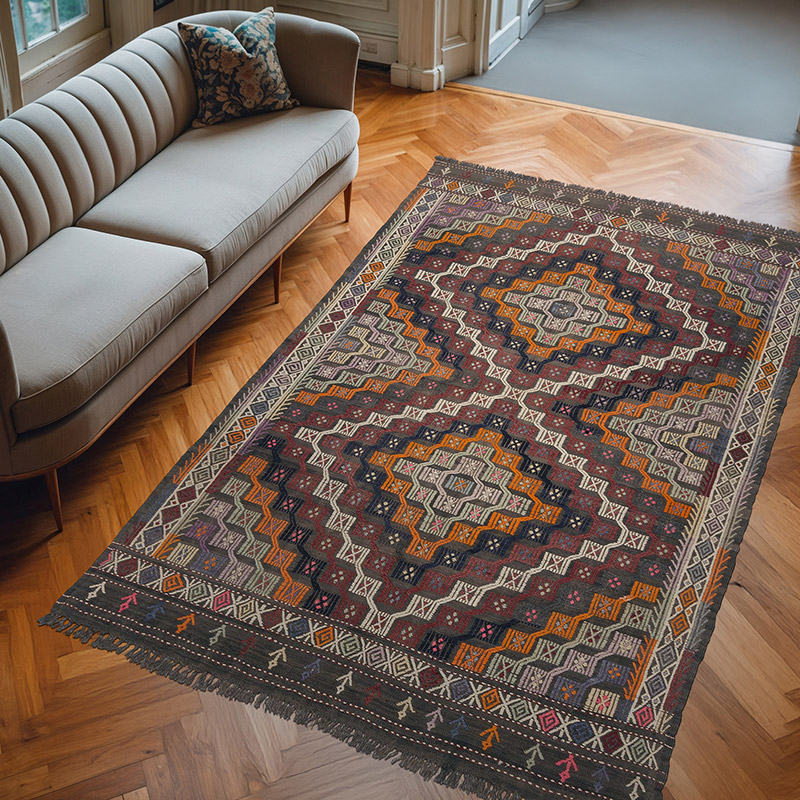 Vintage Anatolian Jijim Rug - 6'  x 9'  (72" x 108") - K0064745