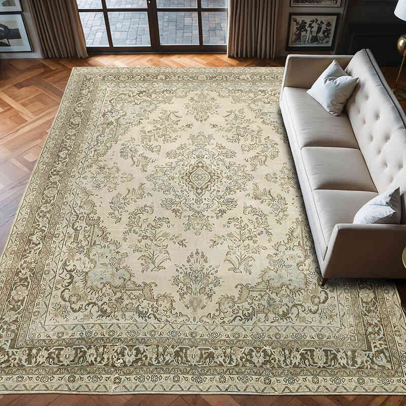Vintage Hand-Knotted Oriental Rug - 10'  x 13' 1" (120" x 157") - K0064776