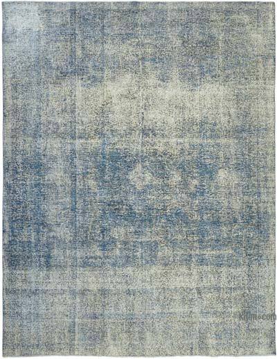 Blue Over-dyed Vintage Hand-Knotted Oriental Rug - 10' 1" x 12' 10" (121 in. x 154 in.)