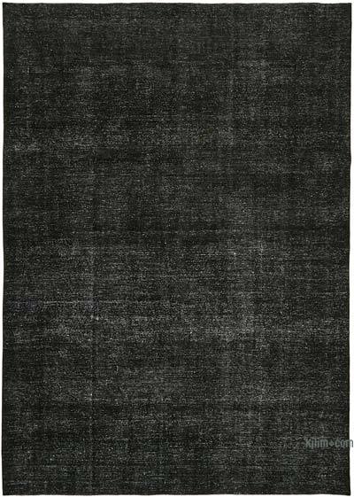 Black Over-dyed Vintage Hand-Knotted Oriental Rug - 9' 7" x 13' 1" (115 in. x 157 in.)