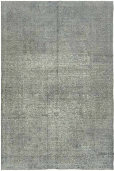 Grey Over-dyed Vintage Hand-Knotted Oriental Rug - 9' 4" x 13' 9" (112 in. x 165 in.)