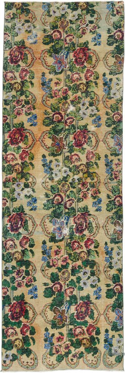 Vintage Turkish Hand-Knotted Runner - 3' 8" x 11'  (44 in. x 132 in.)