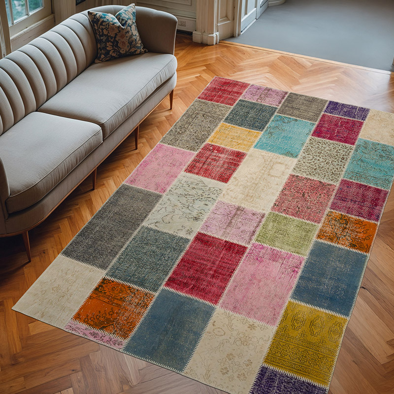 Patchwork El Dokuma Hali - 196 cm x 304 cm - K0064811