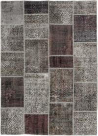 Patchwork Hand-Knotted Turkish Rug - 5' 3" x 7' 3" (63" x 87")