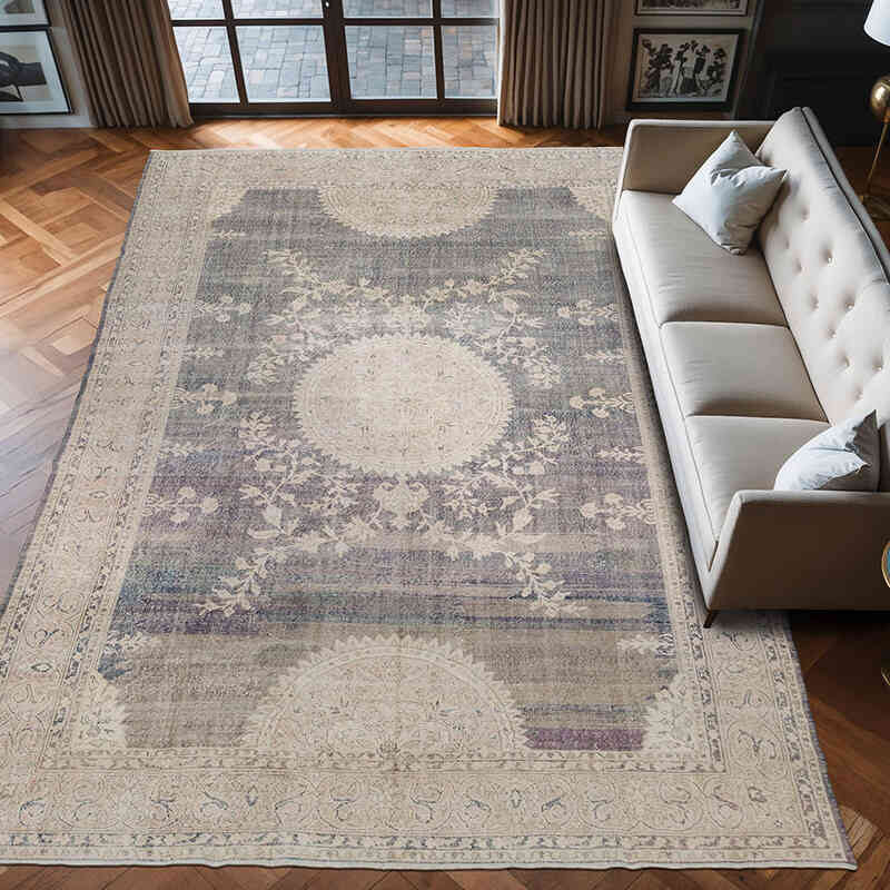 Alfombra Vintage Turca Anudada a Mano - 280 cm x 413 cm - K0064917