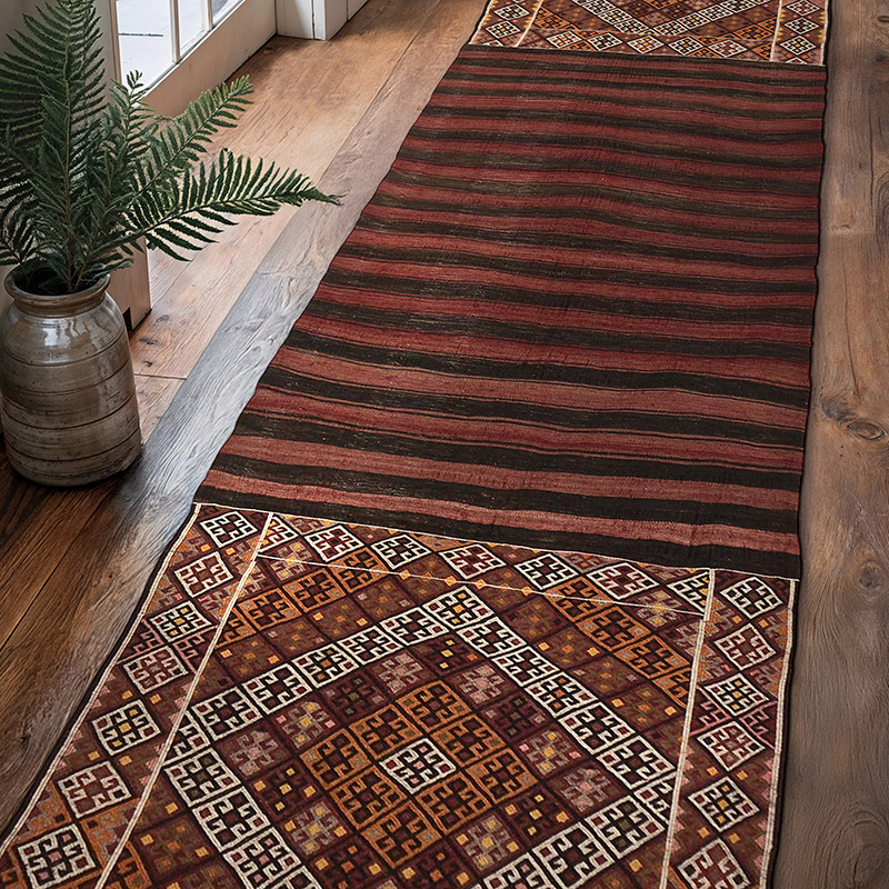 Vintage Bayburt Kilim Rug - 2' 11" x 10' 4" (35" x 124") - K0064938
