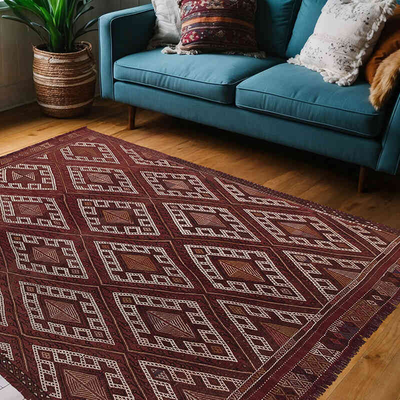 Vintage Konya Jijim Rug - 4' 10" x 6' 9" (58" x 81") - K0064944