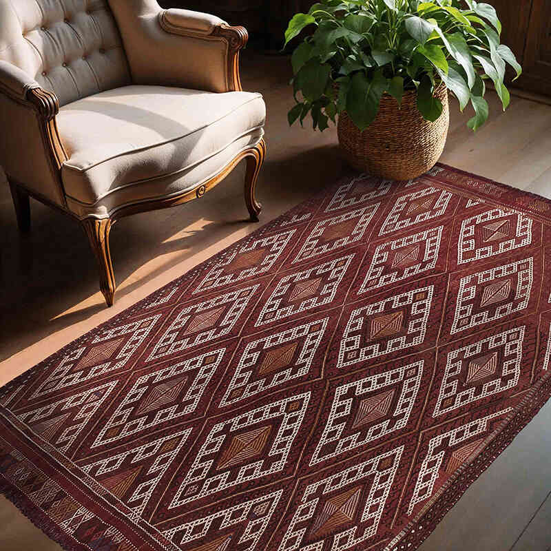 Vintage Konya Jijim Rug - 4' 10" x 6' 9" (58" x 81") - K0064944
