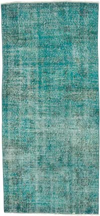Boyalı El Dokuma Vintage Halı - 88 cm x 189 cm