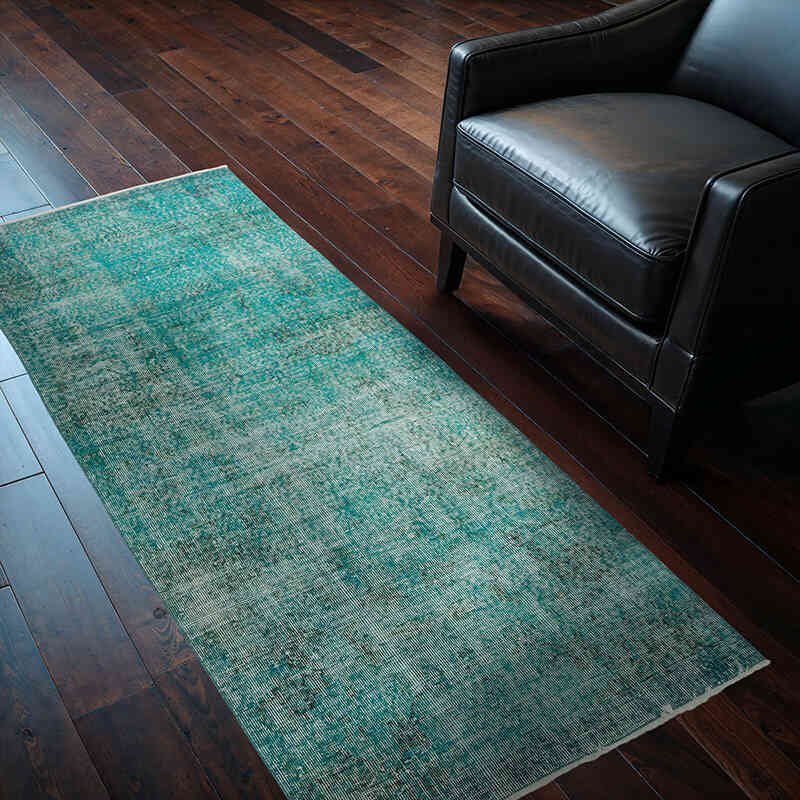 Over-dyed Vintage Hand-Knotted Turkish Rug - 2' 11" x 6' 2" (35" x 74") - K0065086