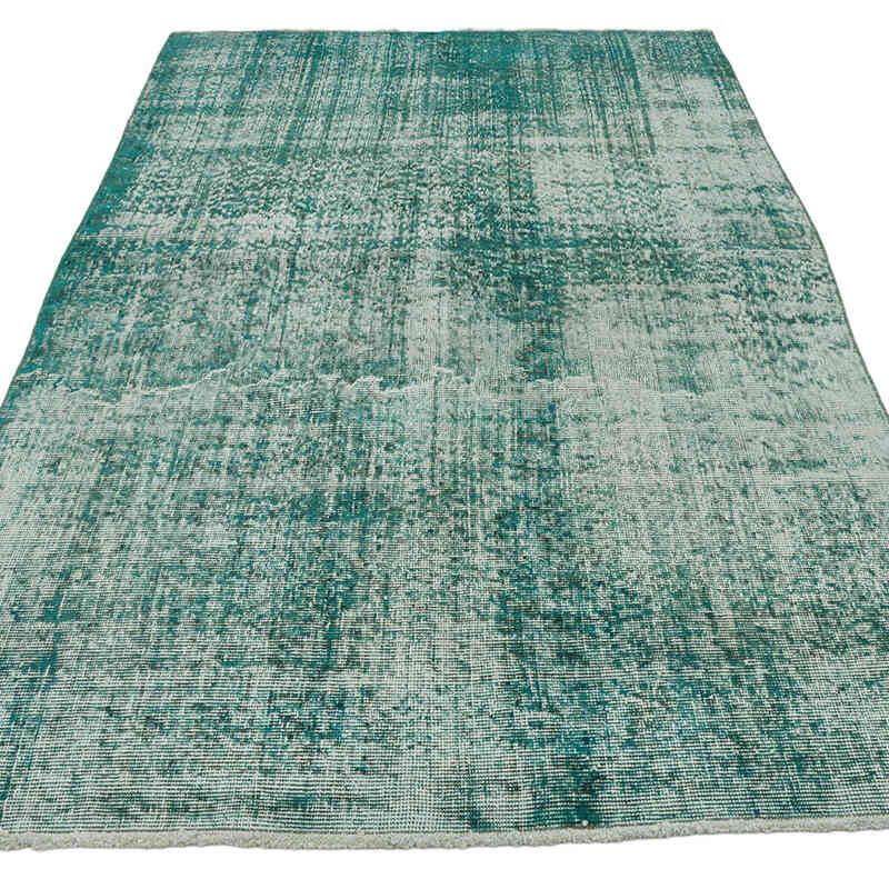 Over-dyed Vintage Hand-Knotted Turkish Rug - 4' 2" x 7' 5" (50" x 89") - K0065093