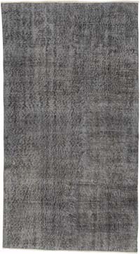 Boyalı El Dokuma Vintage Halı - 113 cm x 202 cm