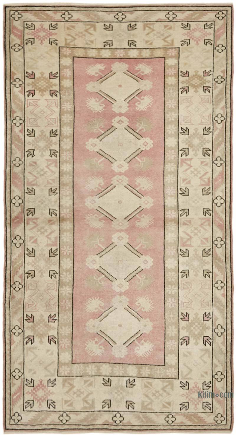 Alfombra Vintage Turca Anudada a Mano - 119 cm x 216 cm - K0065114