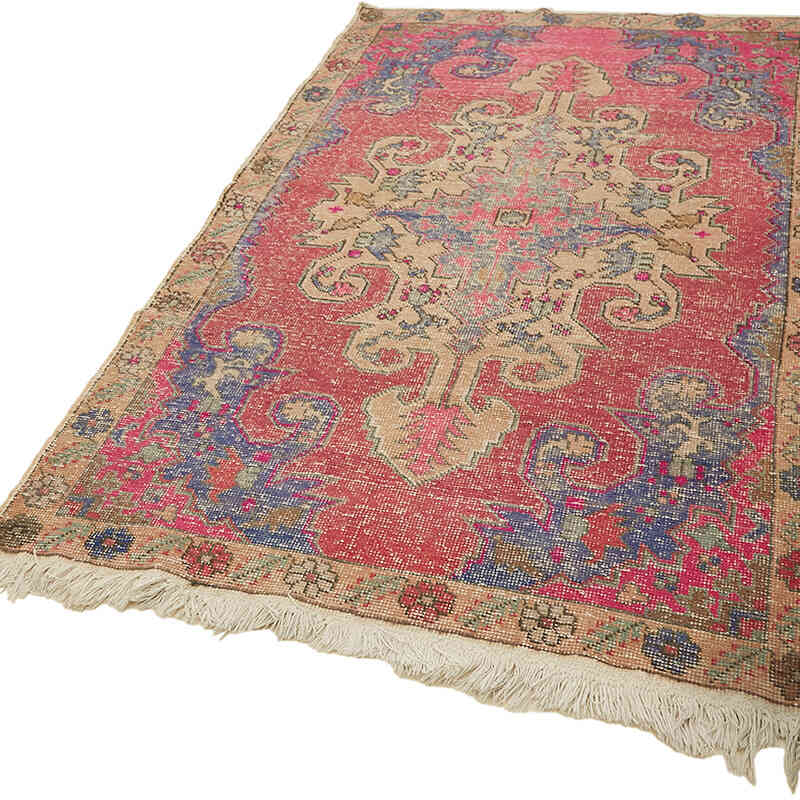 Alfombra Vintage Turca Anudada a Mano - 140 cm x 236 cm - K0065116
