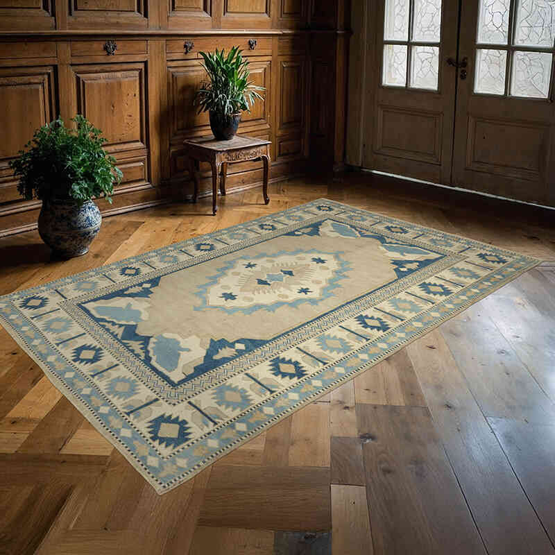 Vintage Turkish Hand-Knotted Rug - 5' 7" x 8' 5" (67" x 101") - K0065117