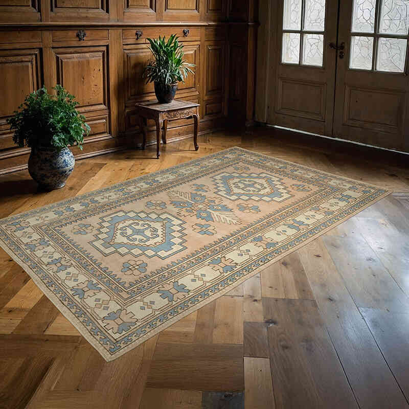 Alfombra Vintage Turca Anudada a Mano - 152 cm x 238 cm - K0065120