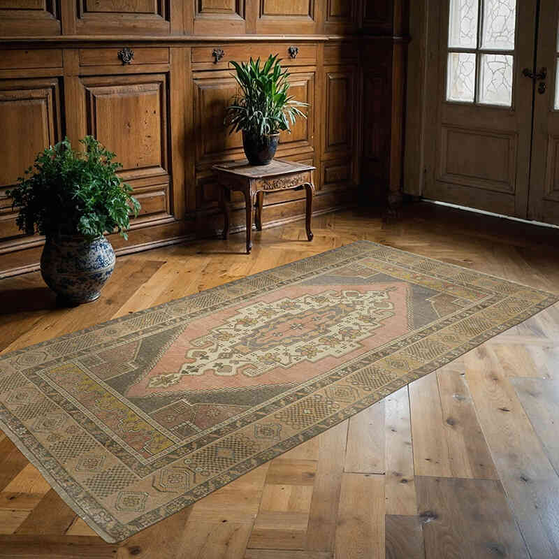 Vintage Turkish Hand-Knotted Rug - 4'  x 8'  (48" x 96") - K0065125