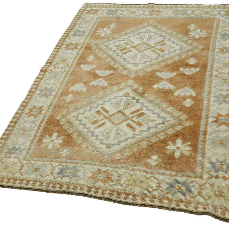 Alfombra Vintage Turca Anudada a Mano - 128 cm x 172 cm - K0065128