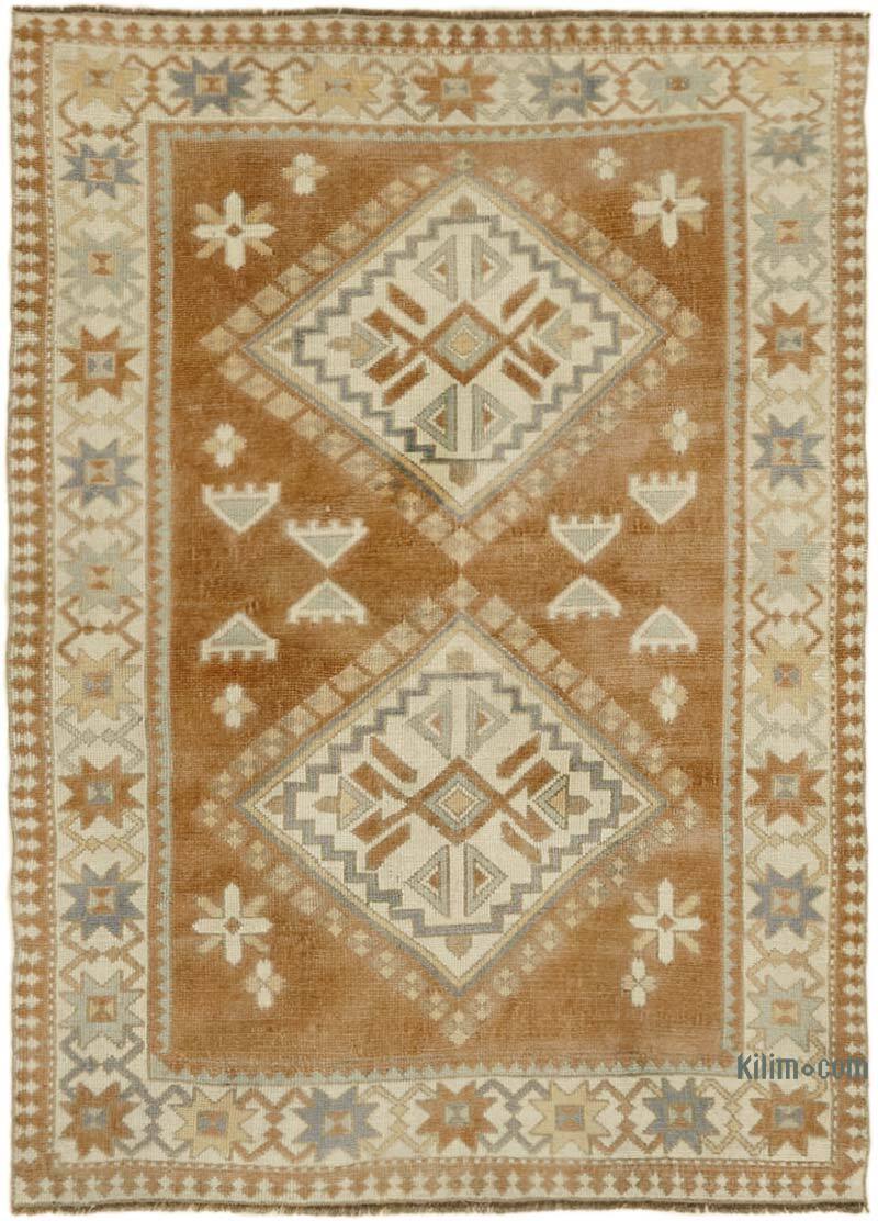 Alfombra Vintage Turca Anudada a Mano - 128 cm x 172 cm - K0065128
