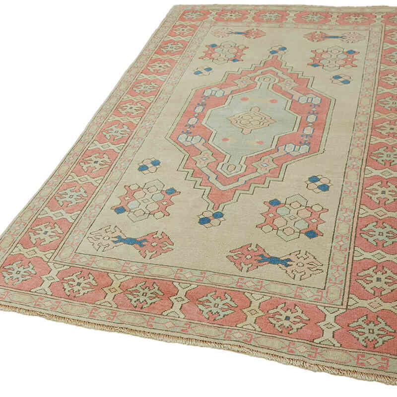 Vintage Turkish Hand-Knotted Rug - 4' 7" x 7' 5" (55" x 89") - K0065129