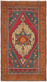 Alfombra Vintage Turca Anudada a Mano - 131 cm x 222 cm