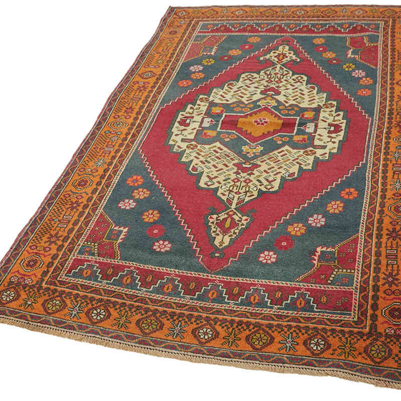 Alfombra Vintage Turca Anudada a Mano - 131 cm x 222 cm - K0065145