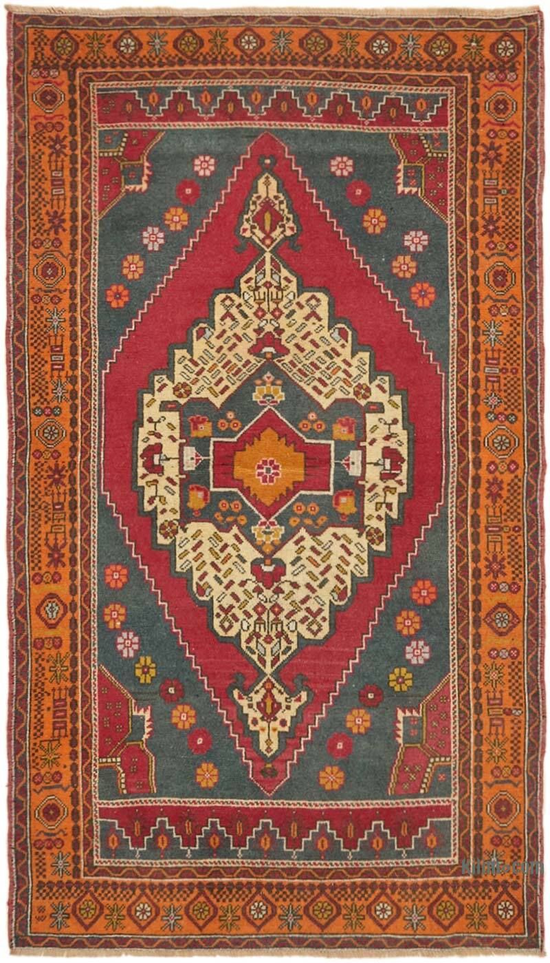 Alfombra Vintage Turca Anudada a Mano - 131 cm x 222 cm - K0065145