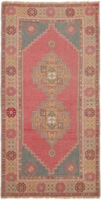 Vintage Turkish Hand-Knotted Rug - 3' 9" x 7' 2" (45" x 86")