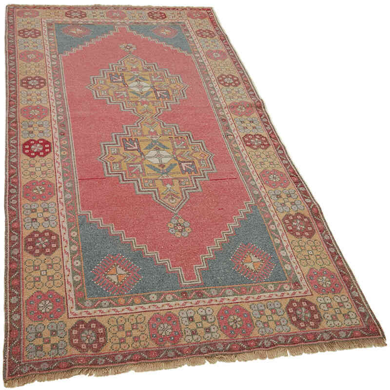 Alfombra Vintage Turca Anudada a Mano - 115 cm x 219 cm - K0065148