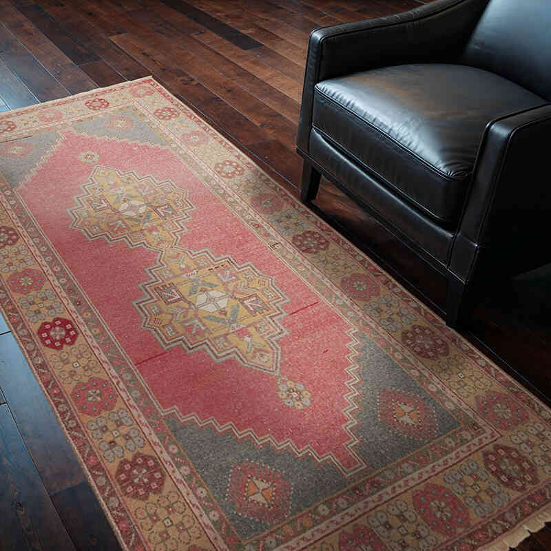 Alfombra Vintage Turca Anudada a Mano - 115 cm x 219 cm - K0065148