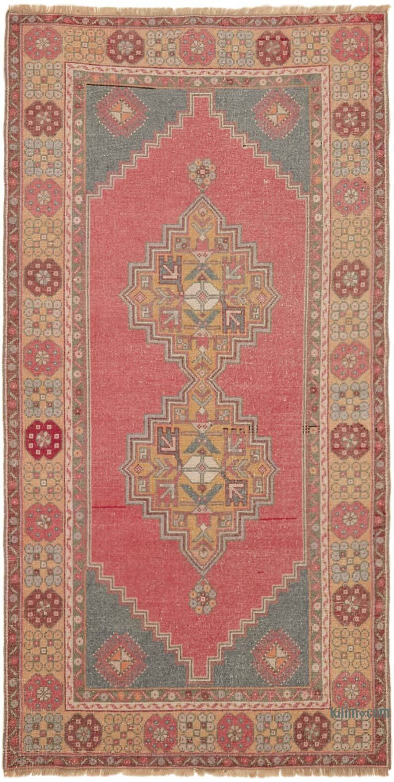 Alfombra Vintage Turca Anudada a Mano - 115 cm x 219 cm - K0065148
