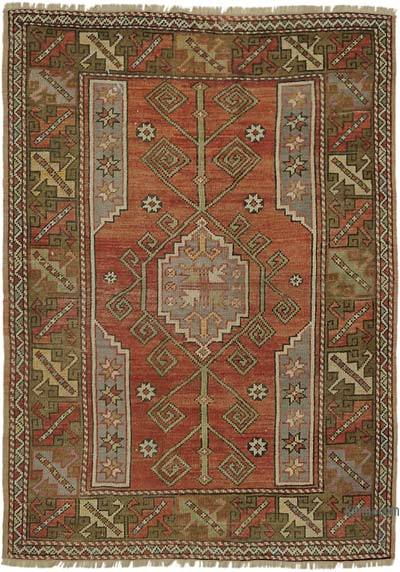 Vintage Turkish Hand-Knotted Rug - 4' 4" x 6'  (52 in. x 72 in.)